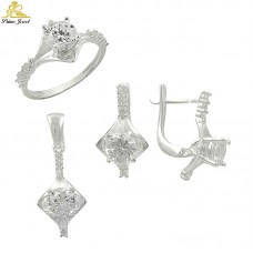 Gümüş zirkon taşlı set